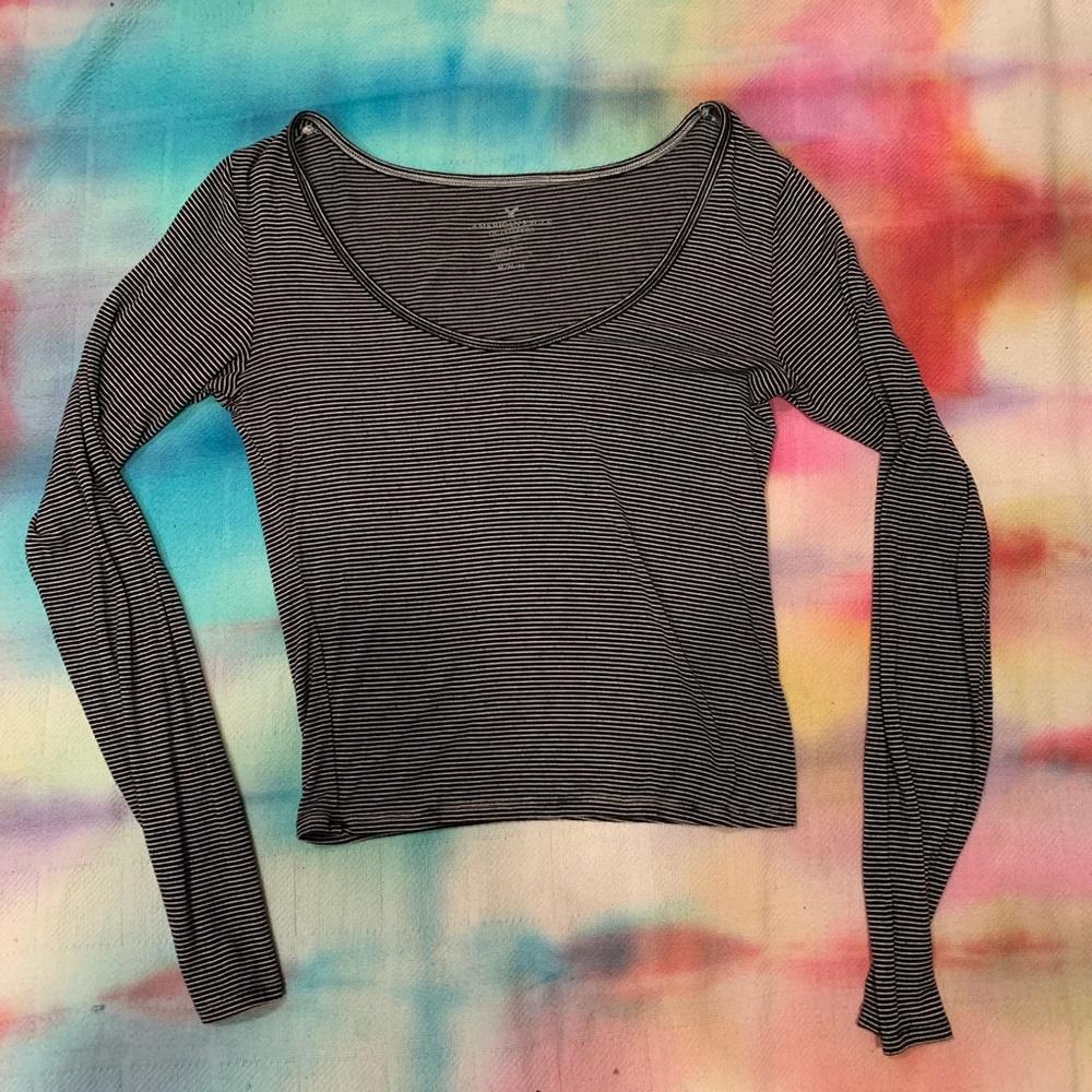 American eagle striped long sleeved tee